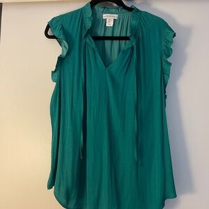 Green Flutter Blouse
